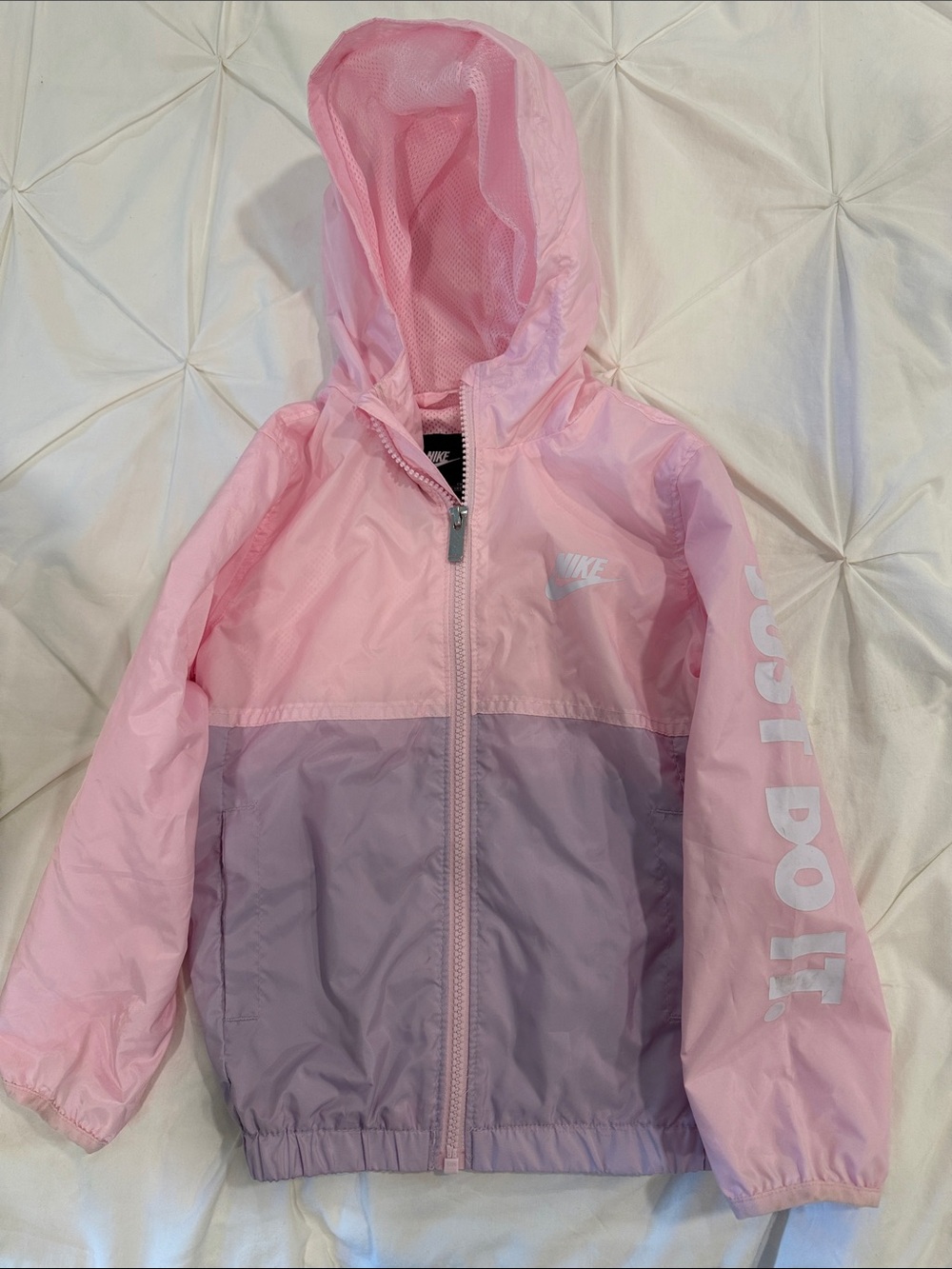 Nike Kids Hooded Windbreaker Jacket in Pink and Purple